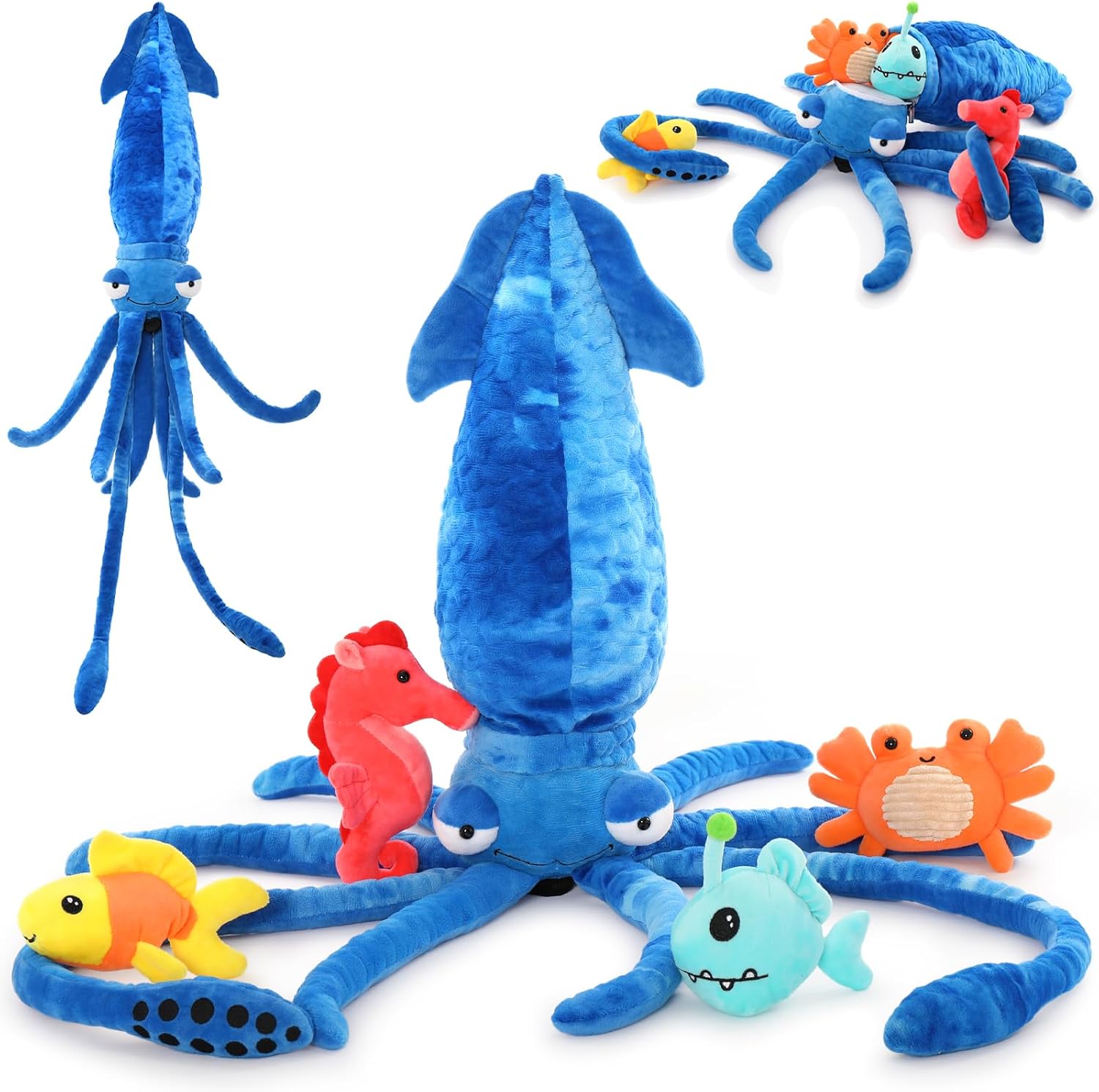 5Pcs Giant Squid & Sea Friends Set