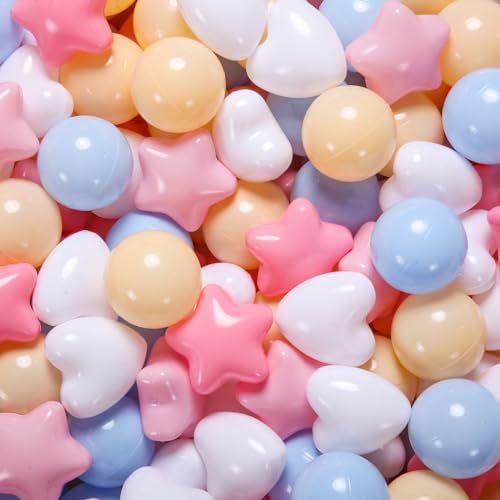 Ball Pit Balls 100 200 500 1000 Plastic Balls for Toddlers Phthalate Free BPA Free Crush Proof Balls in Reusable Play Toys for Kids with Storage Bag Indoor Outdoor