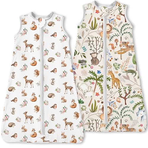 Toddler Sleep Sacks 2T-3T-4T, 0.5 TOG Light Summer Wearable Blankets, Extra Long XL Sleeping Bags, 2 Pack