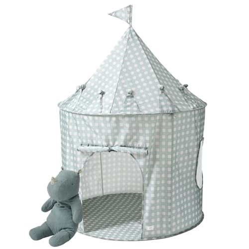 3 Sprouts Kids Play Tent - Sustainable Recycled Fabric  Fun Spacious Childs Playhouse for Indoor Games for Boys & Girls - Durable Fort Pop Up House for Toddlers & Children Age 3-10 - Gingham Blue
