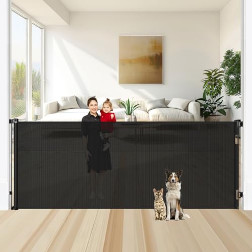 48" Tall X 95" Retractable Baby Gate (Black)