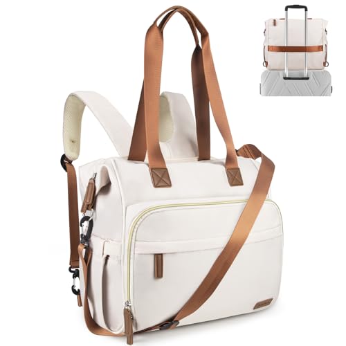 Pripher Diaper Bag Backpack (White & Beige)
