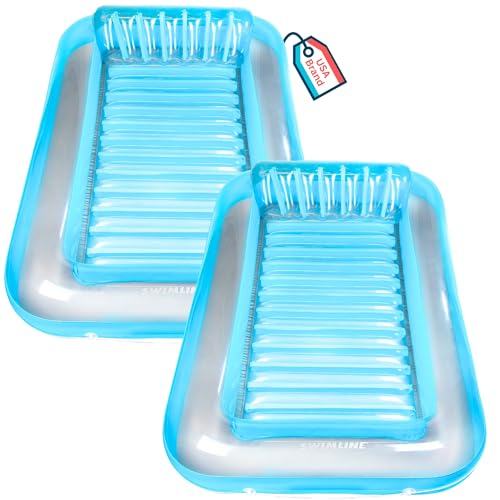 SWIMLINE Suntan Tub, Classic Inflatable Tanning Lounge Float with Adjustable Pillow, 71" Long - Outdoor Floating Lounger for Lake, River, Beach & Swimming Pool, Includes Rope Surround & Repair Patch
