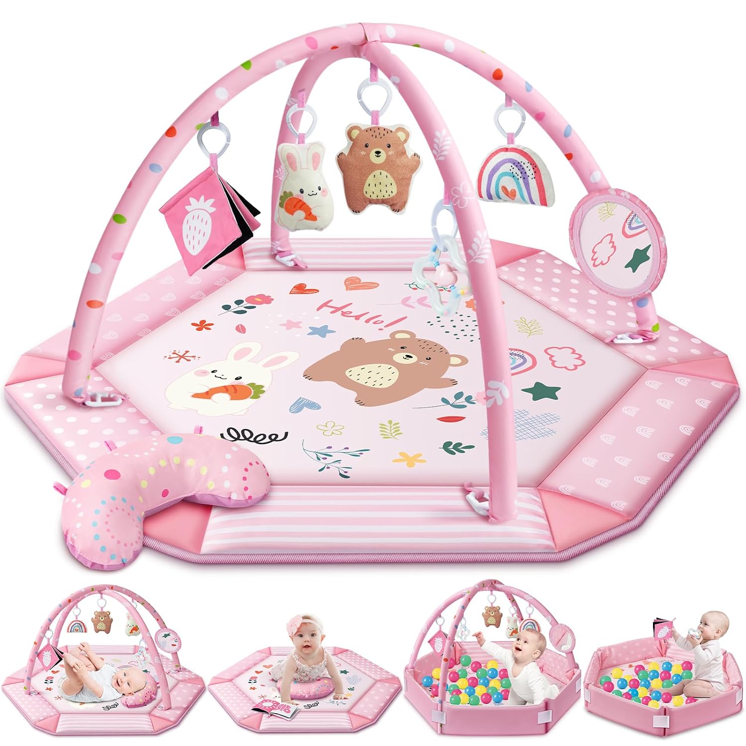 Jyusmile Baby Gym Play Mat (Pink)