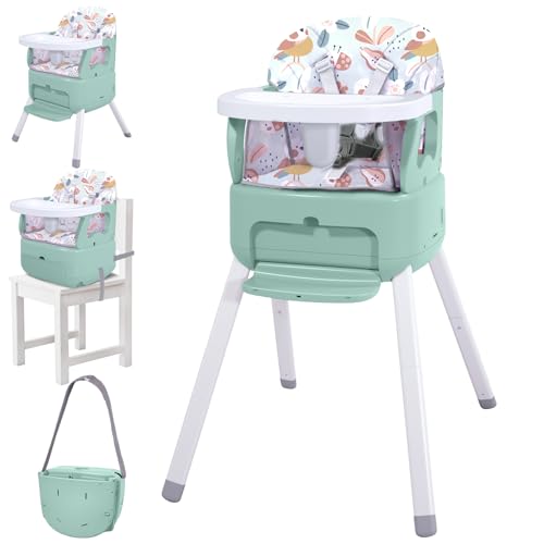 BOSEDSANG 4-in-1 Portable Highchair (Green)