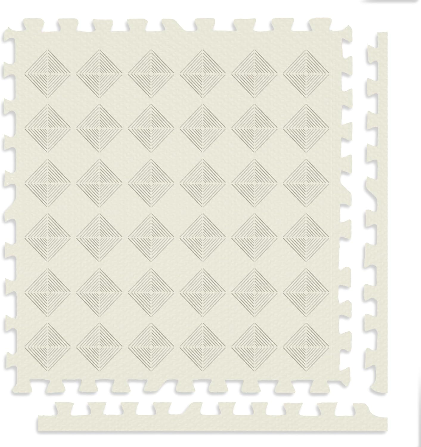Play Platoon Large Kids Mats for Floors, 9 Tile 72 x 72 inch, Extra-Thick Interlocking Tiles, 24 x 24 in. Puzzle Mat Pieces with Border, Non-Toxic, Neutral Playmat Rug for Toddlers & Children