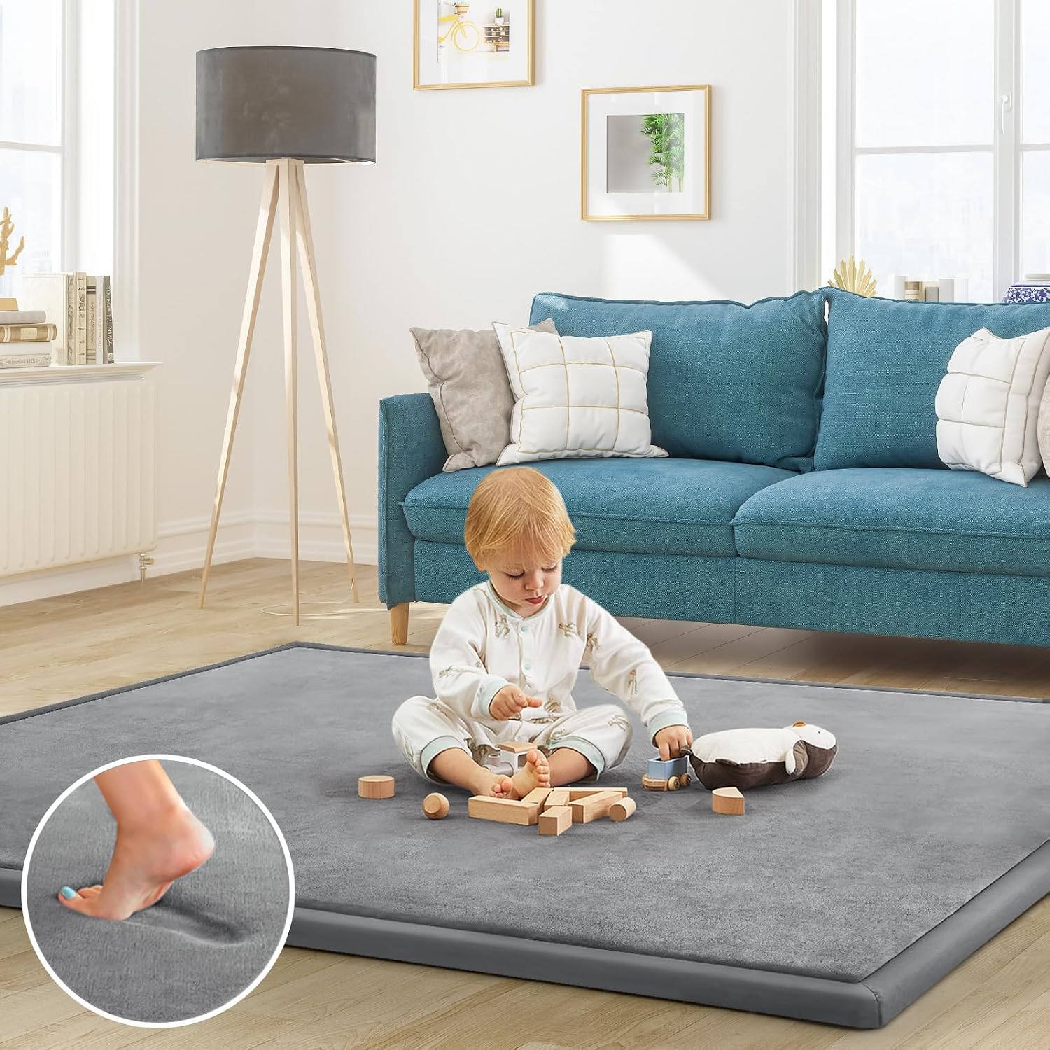 ILPEOD Memory Foam Play Mat (Grey)