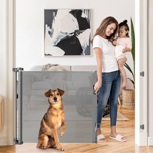 KISKIZ 55" Retractable Dog Gate