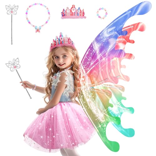 Princess Dress up Costume with Electric Fairy Wings