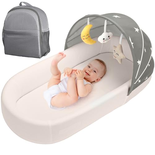 BNAKKON Portable Baby Bassinet (Grey)