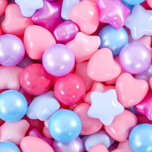 Ball Pit Balls 100 200 500 1000 Plastic Balls for Toddlers Phthalate Free BPA Free Crush Proof Balls in Reusable Play Toys for Kids with Storage Bag Indoor Outdoor