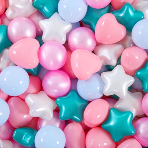 Ball Pit Balls 100 200 500 1000 Plastic Balls for Toddlers Phthalate Free BPA Free Crush Proof Balls in Reusable Play Toys for Kids with Storage Bag Indoor Outdoor