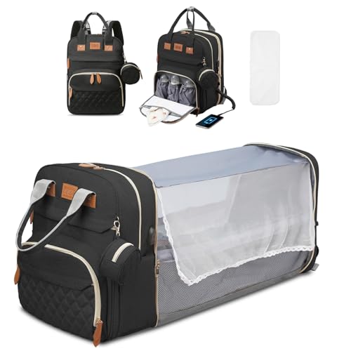 JSTPRO Diaper Bag Backpack (Black)