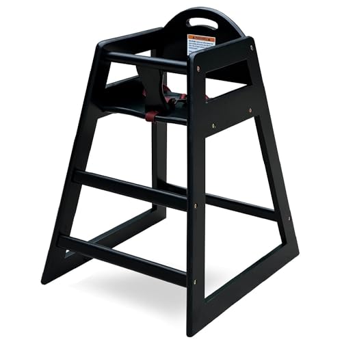 L.A. Baby Wooden High Chair (Black)