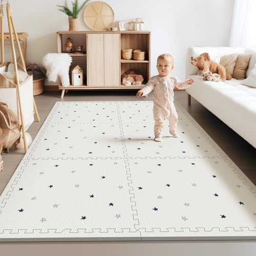 Baby Foam Play Mat, PIGLOG 72x48 Crawling Mat, Floor Mats for Kids for Baby with Interlocking Floor Tiles, Toddler Play Mats for Indoor and Outdoor, Easy to Clean Playroom Playmat