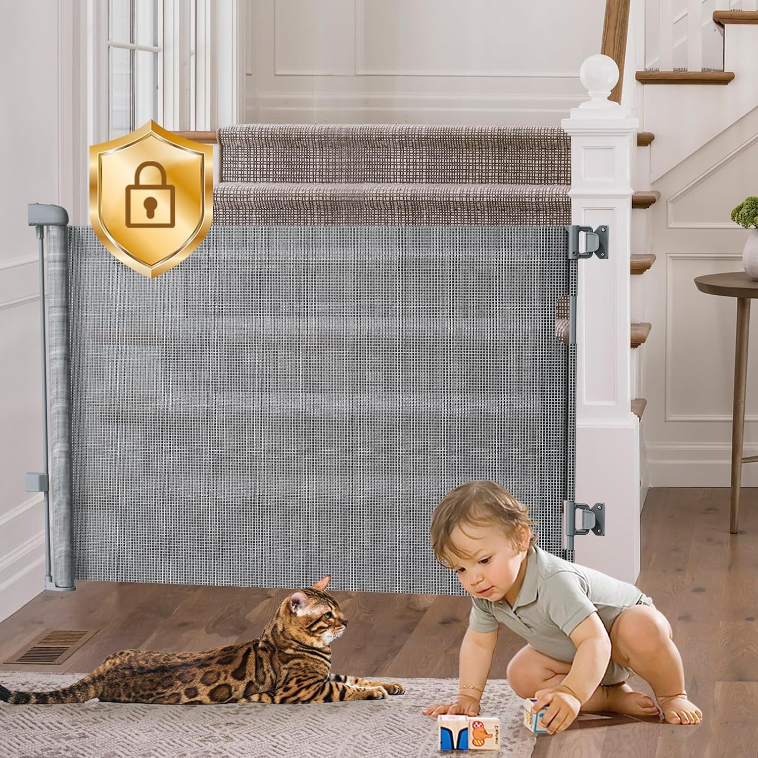 MOMYMUST Retractable 55" Mesh Gate