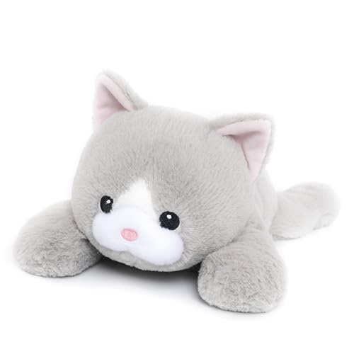 Weighted Cat Stuffed Animal Plush Toy with Embroidered Eyes and Removable Weight Pack - 20 Inches, 2.3 lbs for Kids and Adults