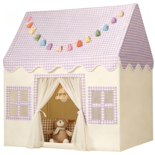 Purple Checkered Play Tent