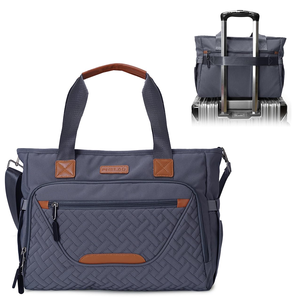 Diaper Bag Tote for Women, Baby Bags with 15.6 Inch Laptop Compartment, Travel Diaper Bag with Insulated Pocket Ideal for Baby Registry (Dark Gray)