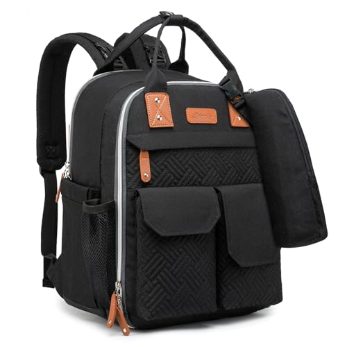 Diaper Bag Backpack 25L Capacity (Black)