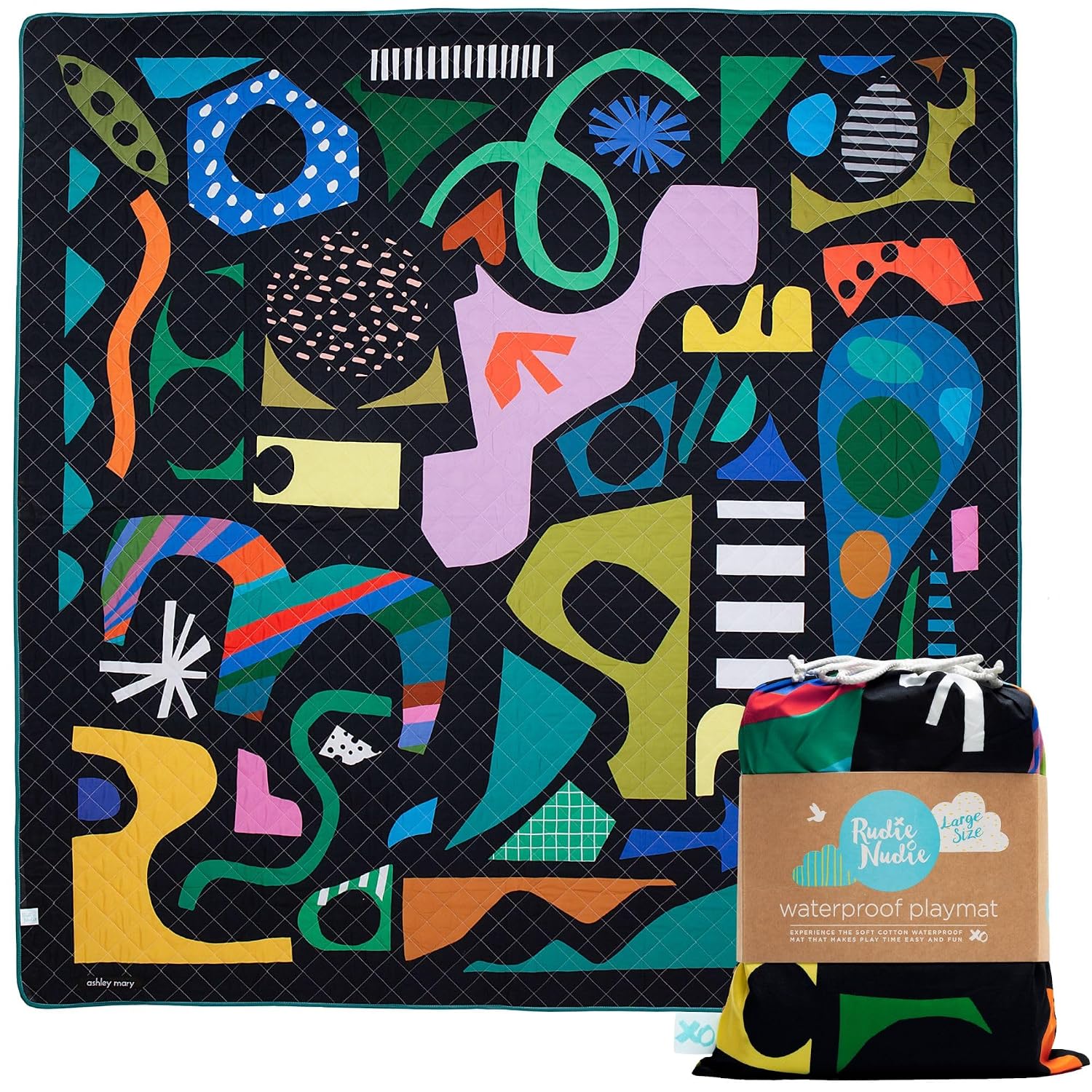 Baby Play Mat, Large Waterproof Playmat for Floor Play and Crawling, Foldable Portable and Machine Washable, Sensory and Tummy Time Activities, Baby Mat for Floor, 51" x 51"