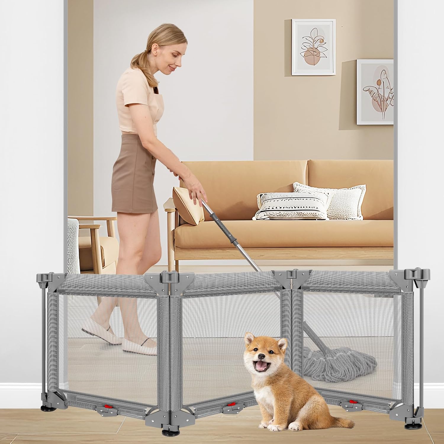 Borthmiu 3-Panel Mesh Gate