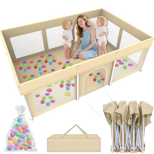 Ptcide Foldable Playard (Beige)