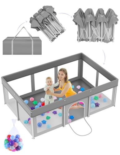 Ptcide Foldable Playpen 50"x71"