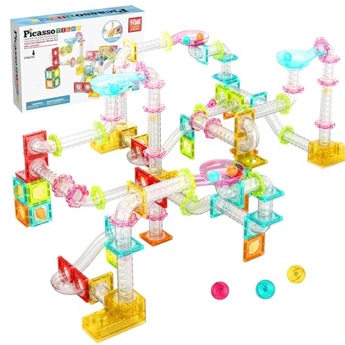 PicassoTiles 100pc Magnetic Marble Run