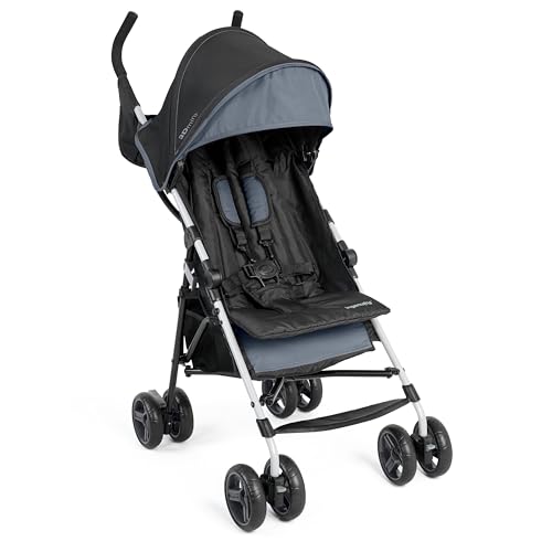 Ingenuity 3D Mini Convenience Stroller  Lightweight Stroller with Compact Fold, Multi-Position Recline, Canopy with Pop Out Sun Visor  Umbrella Stroller for Travel and More, Slate Grey