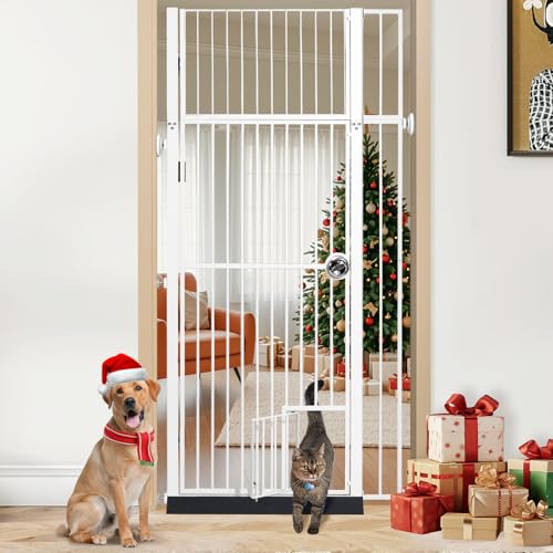 71" Extra Tall Pet Gate with Cat Door