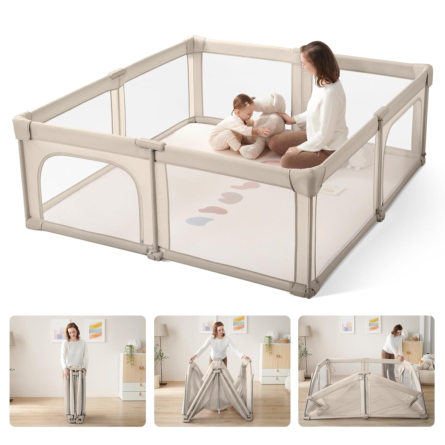 cosola Playpen 71x79 (Light Khaki)