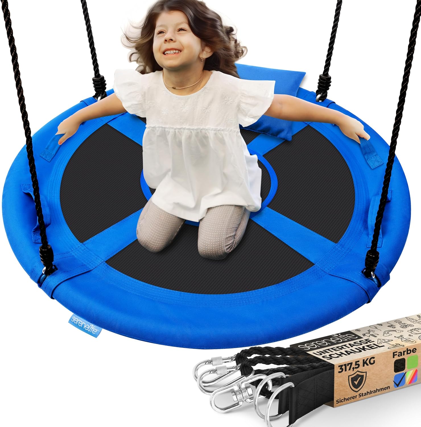 SereneLife 40" Saucer Swing (Blue)