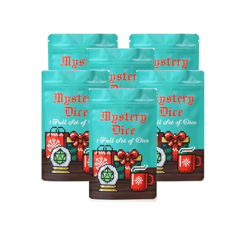 1985 Games Holiday Mystery Dice Bag - Wide Range of Patterns for Gaming, Role Playing, Table Games (Pack of 6)