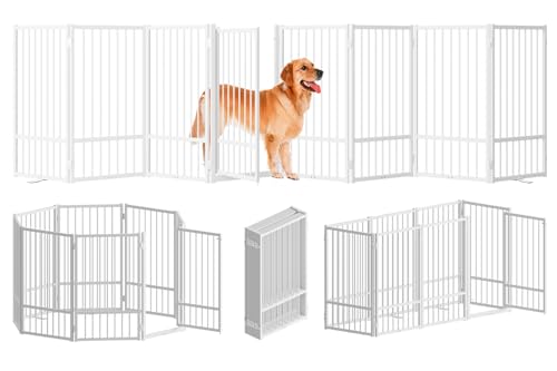 Snuowu 8-Panel Full Metal Freestanding Gate