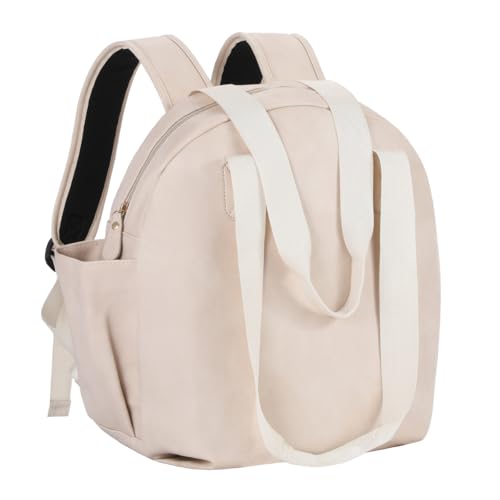 Stylish Diaper Bag Backpack, Leather Large Capacity Travel Baby Diaper Bag Tote for Mom Dad, Handbag shoulder bag, Waterproof, Lightweight White