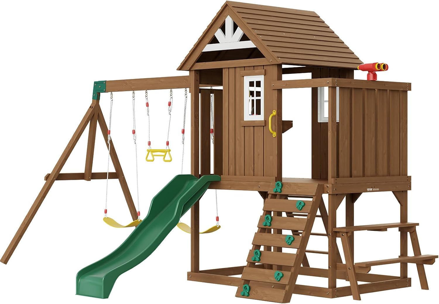 VEVOR 9-in-1 Wooden Swing Set