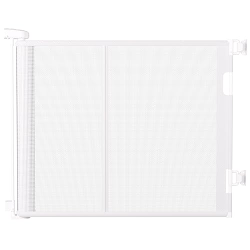 150 Retractable Baby Gate  34 Tall Extra Wide Safety Gate for Large Hallways, Open Areas, Pet Zones  Durable Mesh Gate for Kids and Dogs, White