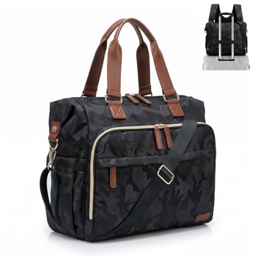 Diaper Bag Backpack, Mommy Travel Diaper Bag Tote with Shoulder Strap, Hospital Bag, Weekender Baby Bag for Mom