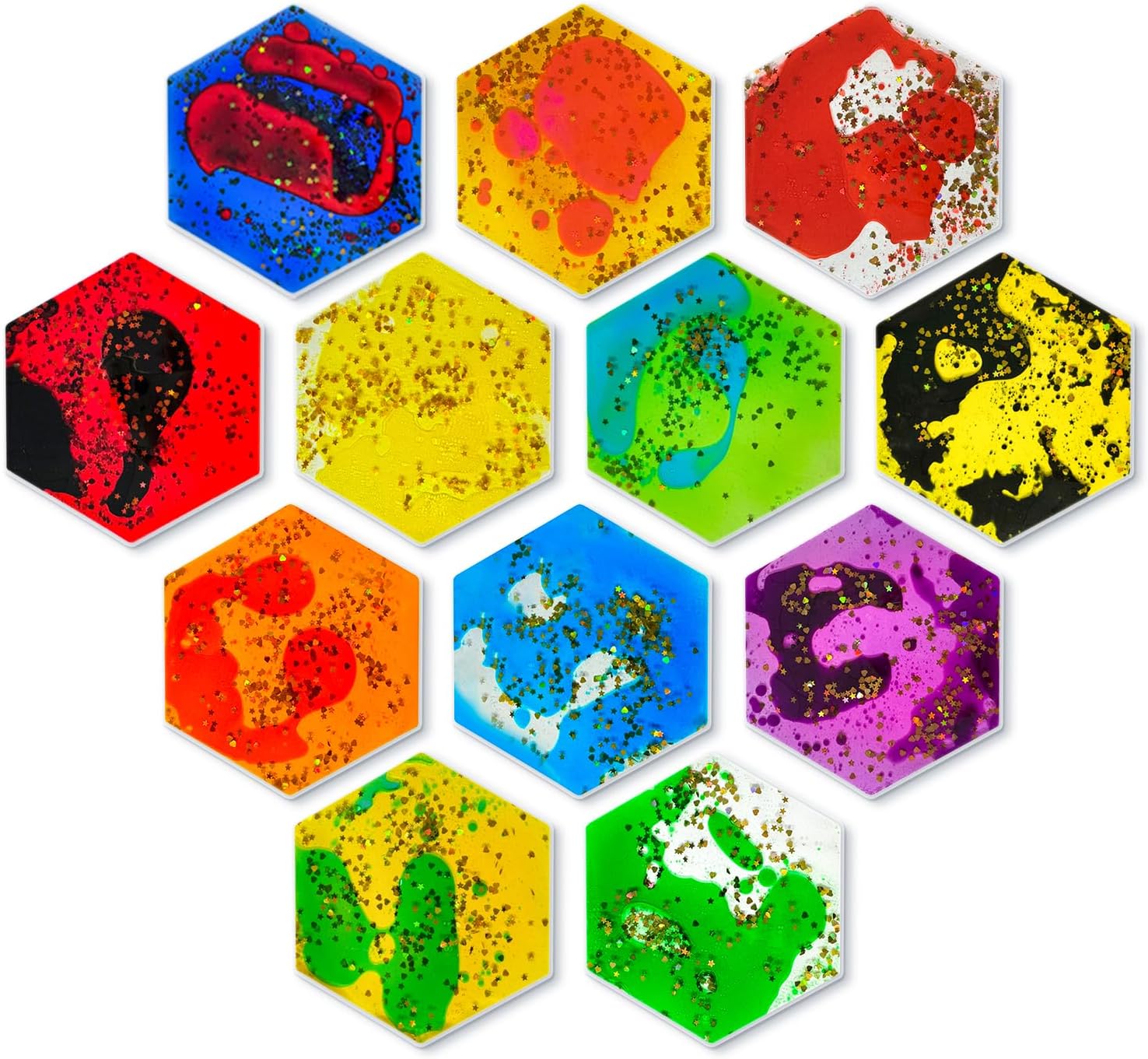 Liquid Sensory Soft Gel Toys - Hexagonal Set of 12
