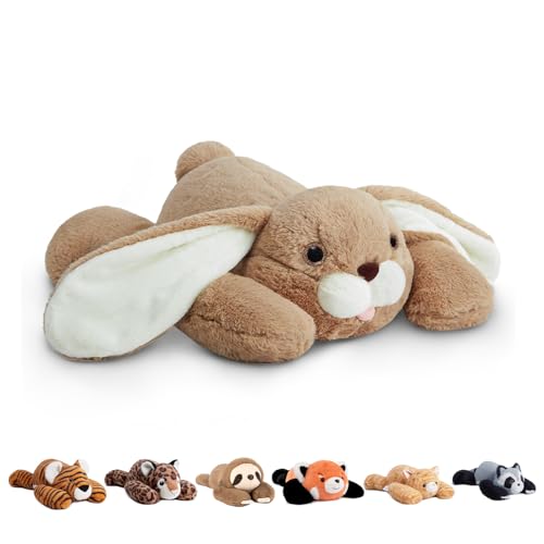 Niuniu Daddy 20" | 3.3 Pound Bunny Weighted Stuffed Animals for Kids Adults, Soft Rabbit Plush Animal Calming Toys for Sleeping, Cute Body Pillow for Presents Birthday Christmas Holiday Easter Gifts