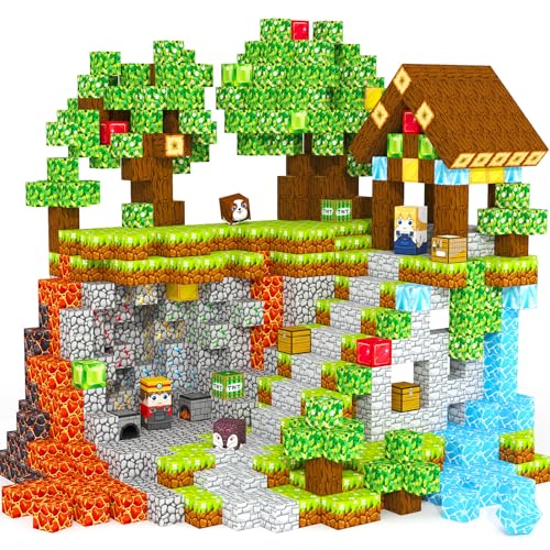 Magnetic Blocks, Magnetic Tiles Building Blocks, Magnet Cubes Toddler Kids Toys, Sensory STEM Toys for 3-5 4-6 5-7 6-8 Year Old Boys Girls Easter Birthday Gifts Travel Outdoor Kids Games (0.8IN/2CM)
