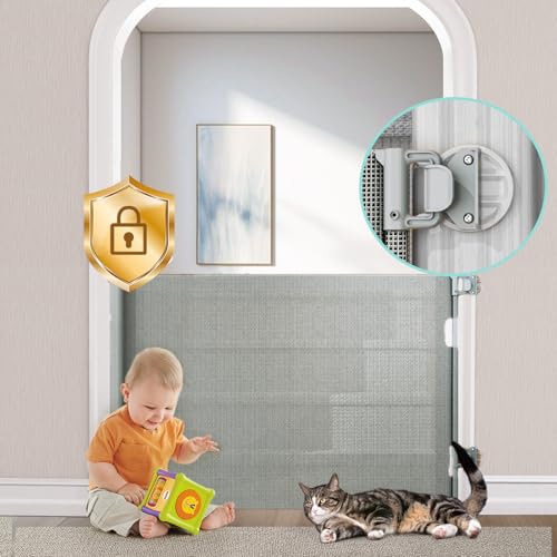 No-Drill Retractable Baby Gate (Grey)