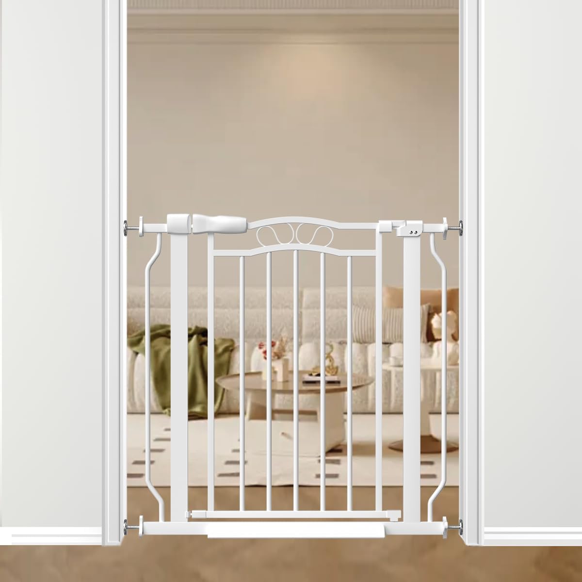 Mornyray 30" Tall Metal Narrow Baby Gate