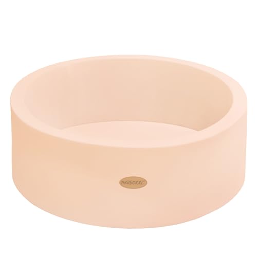 Baby Ball Pit 35.4" Soft Round Memory Foam Ball Pits NOT Included Balls Indoor Outdoor Playpen for Babies Toddlers Kids Great Gift for Girls Boys, Beige