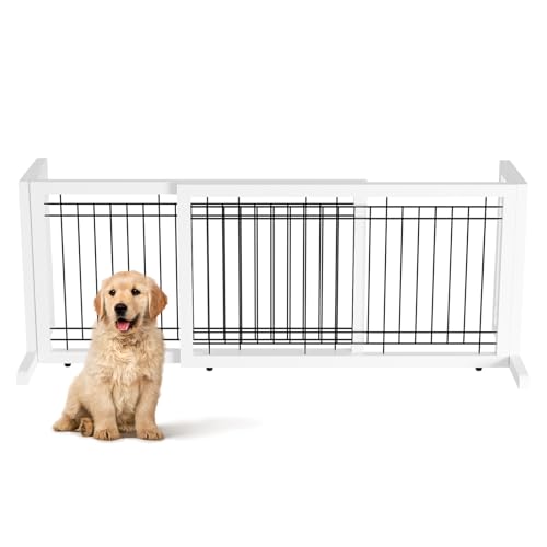 Bonnlo Free Standing Dog gate (White)
