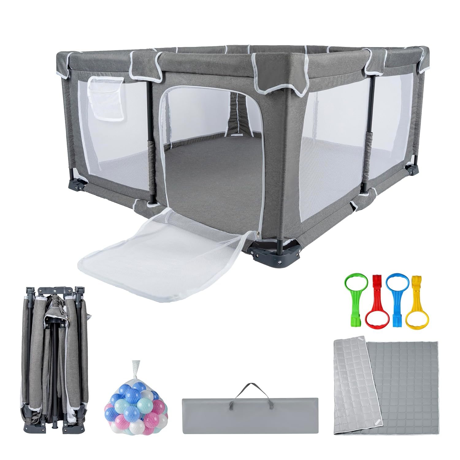 Nvlirun Foldable Playpen 59"x71"
