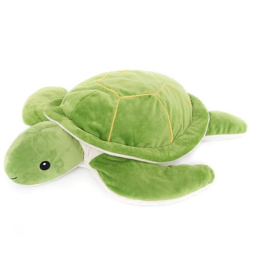 Large Weighted Sea Turtle Stuffed Animal Plush Toy with Embroidered Eyes and Removable Weight Pack - 28 Inches, 5 lb for Kids and Adults