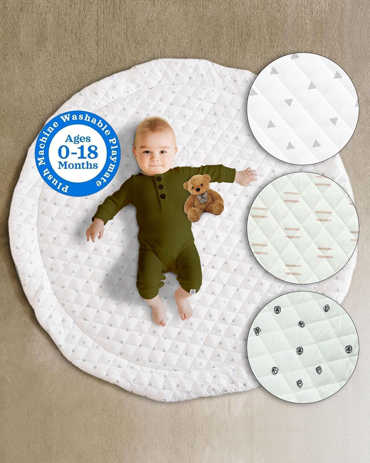 Poppyseed Play 43" Round Quilted Mat