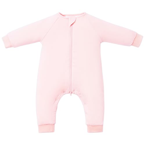 Baby Sleep Sacks with Feet, 1.0 TOG Long Sleeve Wearable Blanket for 06M Infants & 2T4T Toddlers, Soft and Cozy